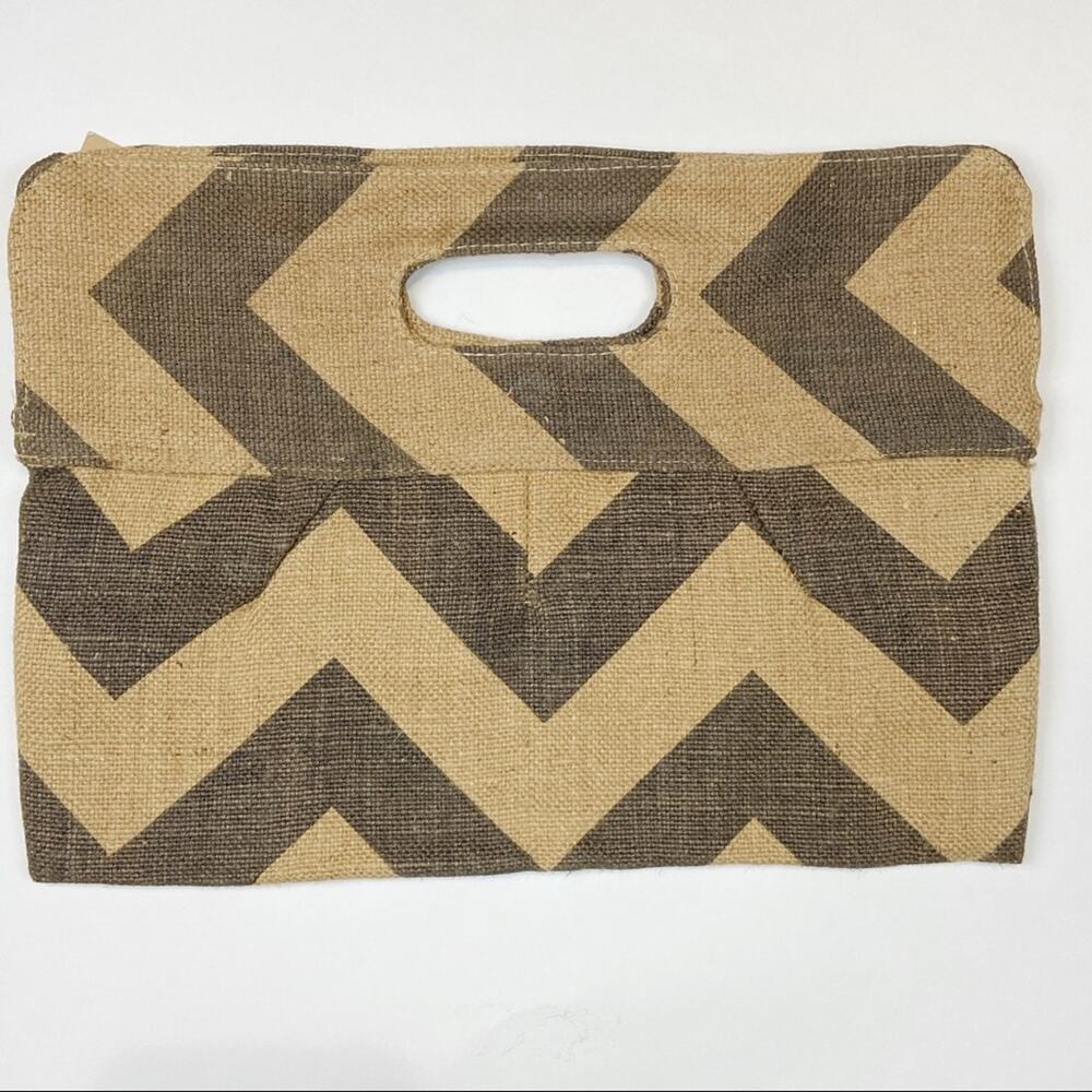 NWT The Royal Standard | Chevron Burlap Clutch